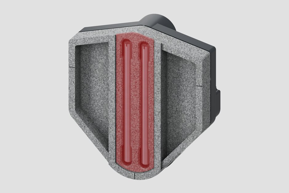  The threaded rods for the fine installation are stored in the styrofoam bare-wall protection until they are used and thus are protected from dirt.